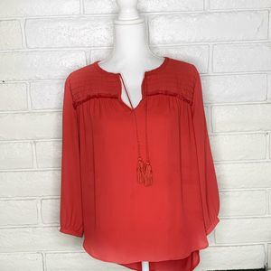 LOFT 3/4 sleeve red Blouse. Medium.